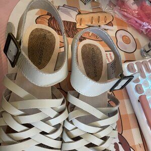 Rare Kelsi Dagger Brooklyn Grain Sand Leather Wood Sandals - 6.5 Size